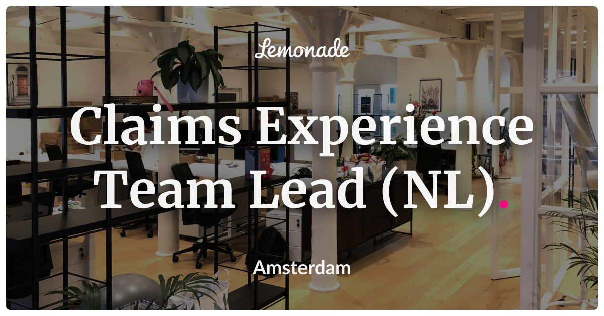 Claims Experience Team Lead, NL Lemonade Careers