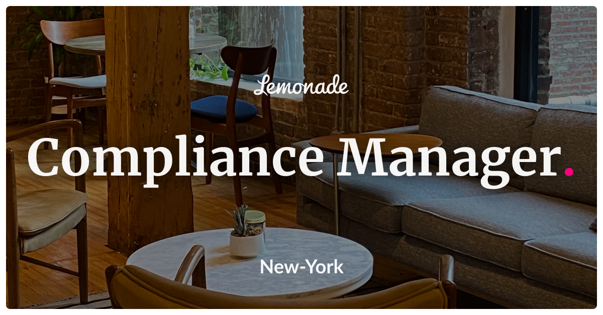 Compliance Manager Lemonade Careers