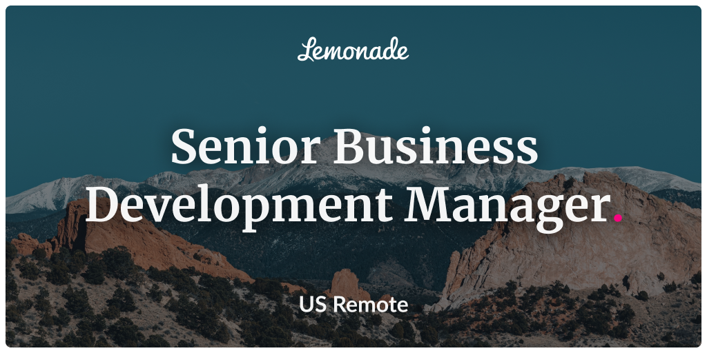 Senior Business Development Manager Lemonade Careers
